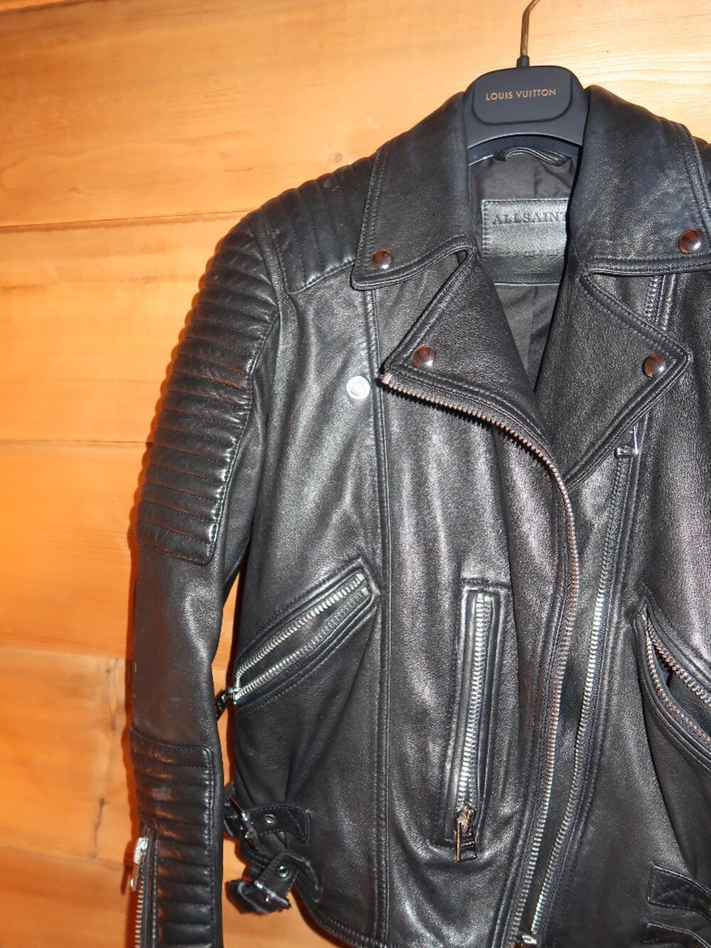 All Saints Lamb Leather Moto Jacket - Picture 3 of 6